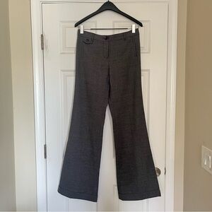 Tory Burch Charcoal Grey Houndstooth Wide-Leg Pants